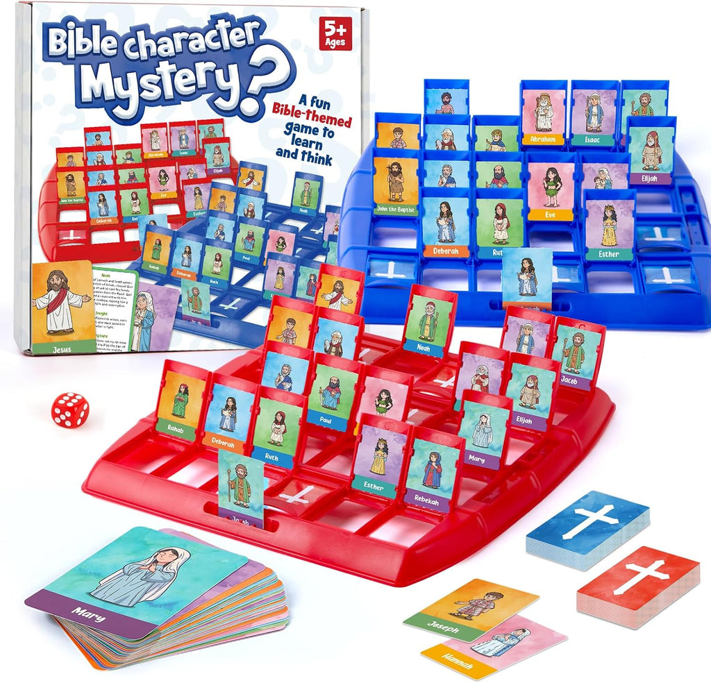 Quilinz Bible Character Mystery Game for Kids, Who I Am Guessing Board Game