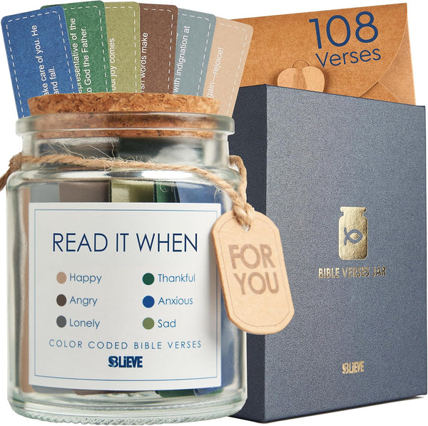 BLIEVE Read Me When Bible Verse Jar (Father's Day/Graduation/Birthday Gift)