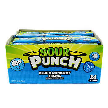 Sour patch straws (blue raspberry)